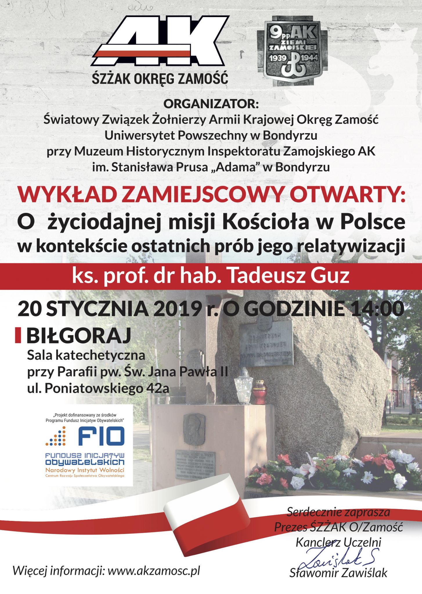 wyklady ks guz 0 Zamość/Biłgoraj: Otwarte wykłady ks. Guza o patriotyzmie i misji Kościoła w Polsce