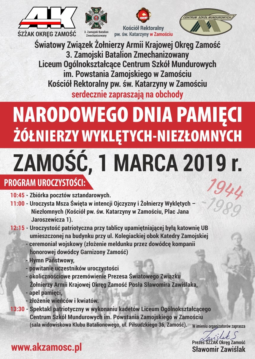 1marca2019 ost Zamość w hołdzie Żołnierzom Wyklętym