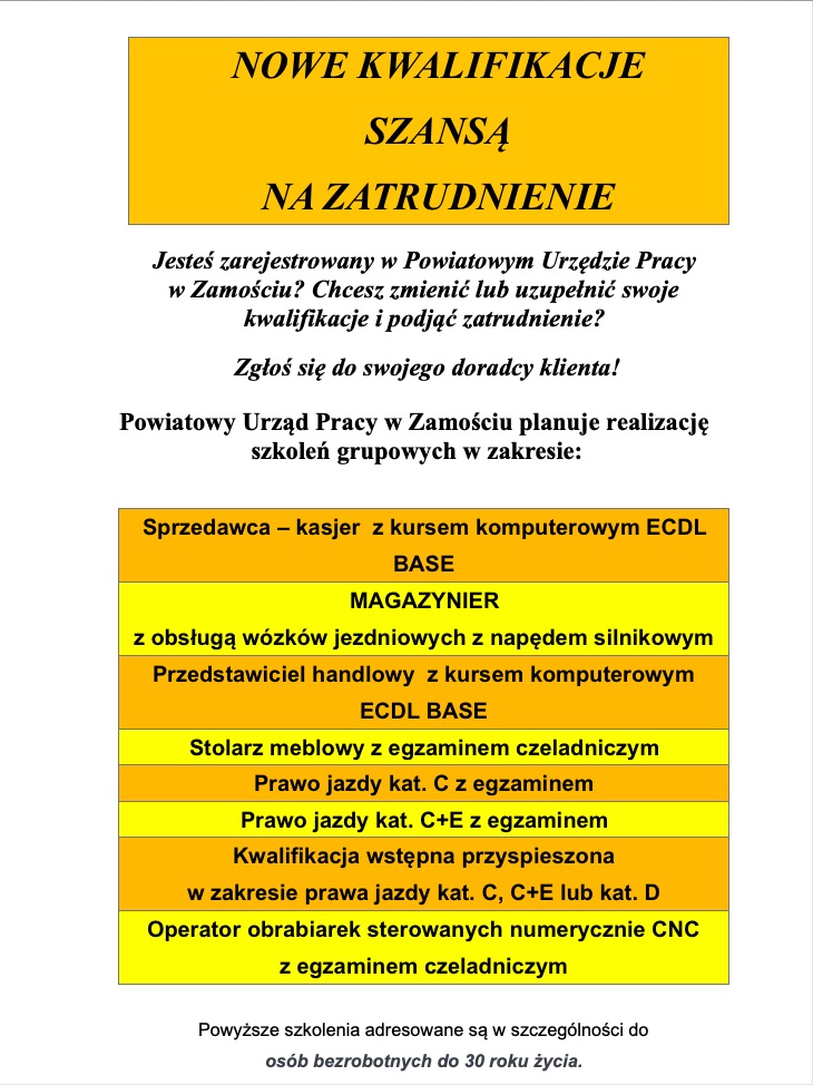 zrzut ekranu 2019 04 15 o 10 47 44 Zamość/Region: Oferty staży i szkoleń