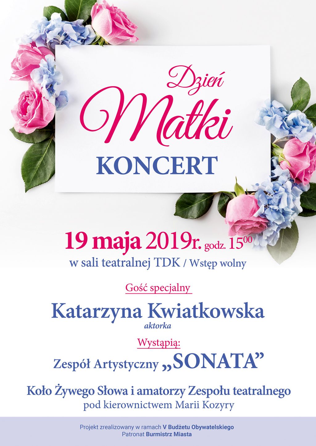 dzien matki 2019 Tomaszów Lub.: Koncertowy Dzień Matki z aktorką Katarzyną Kwiatkowską