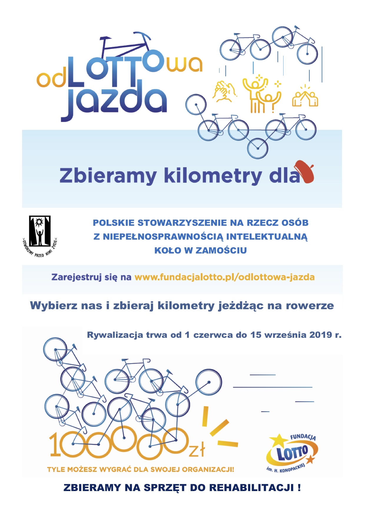 odlottowa jazda plakat 1 Jeździsz rowerem? Pobierz aplikację i zbieraj kilometry dla PSONI Koło w Zamościu