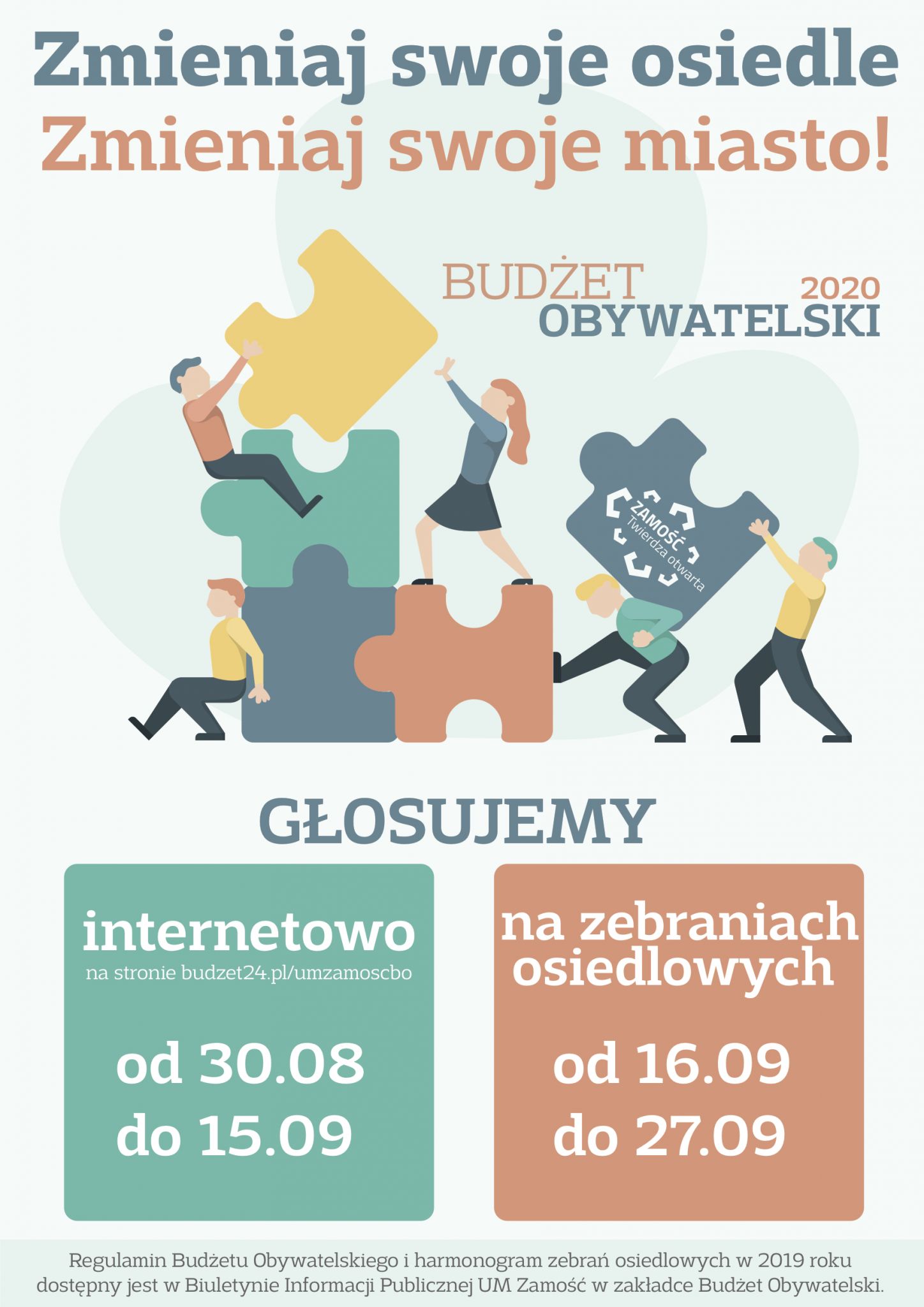 9081 plakat glosowanie bo 2020 Rusza głosowanie internetowe na projekty do Budżetu Obywatelskiego Zamościa