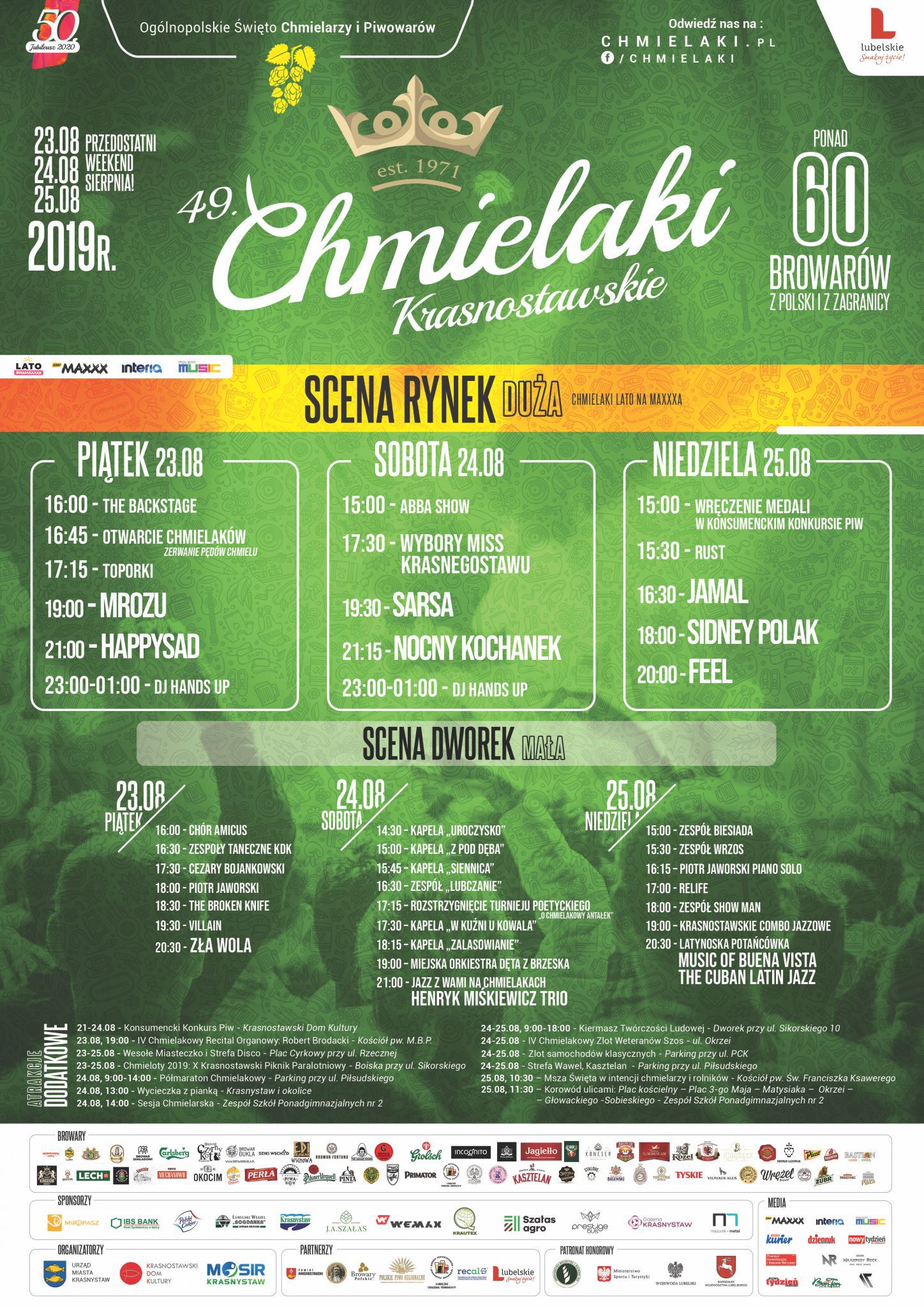 chmielaki plakat Chmielaki już w ten weekend. Zaśpiewają m.in.: Sarsa, HappySad, Feel, Nocny Kochanek. [PROGRAM]