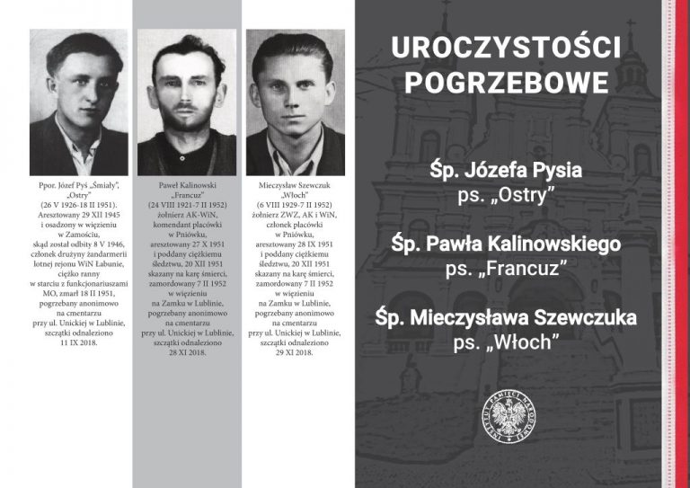 WÓLKA PANIEŃSKA/RADECZNICA: Uroczystości pogrzebowe trzech odnalezionych żołnierzy podziemia antykomunistycznego