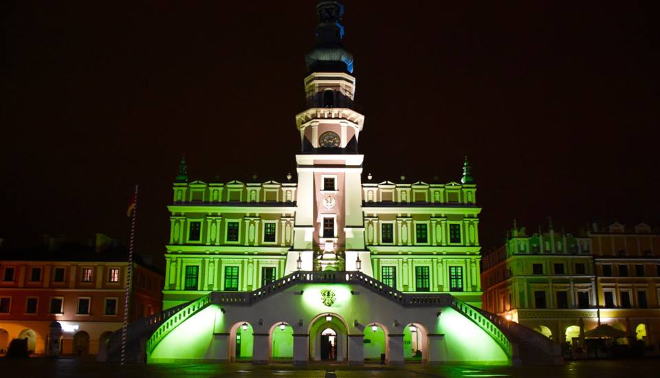 ratusz na zielono Zamość: Happening pod hasłem "I love green" na Rynku Wielkim