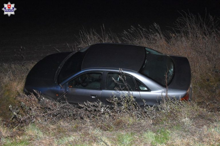 Pijany wjechał do rowu. Porzucił auto i uciekł do domu