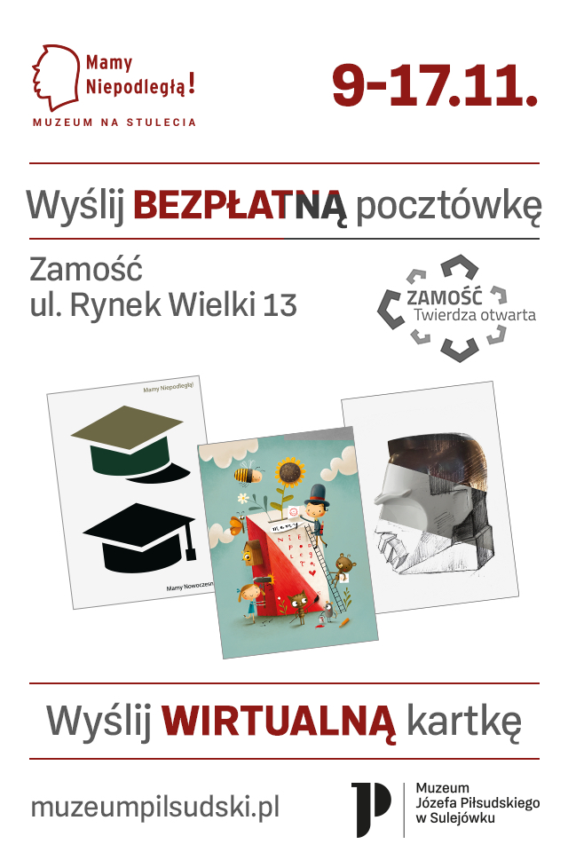 Zamość: Wyślij bezpłatną pocztówkę do bliskich z okazji Narodowego Święta Niepodległości.