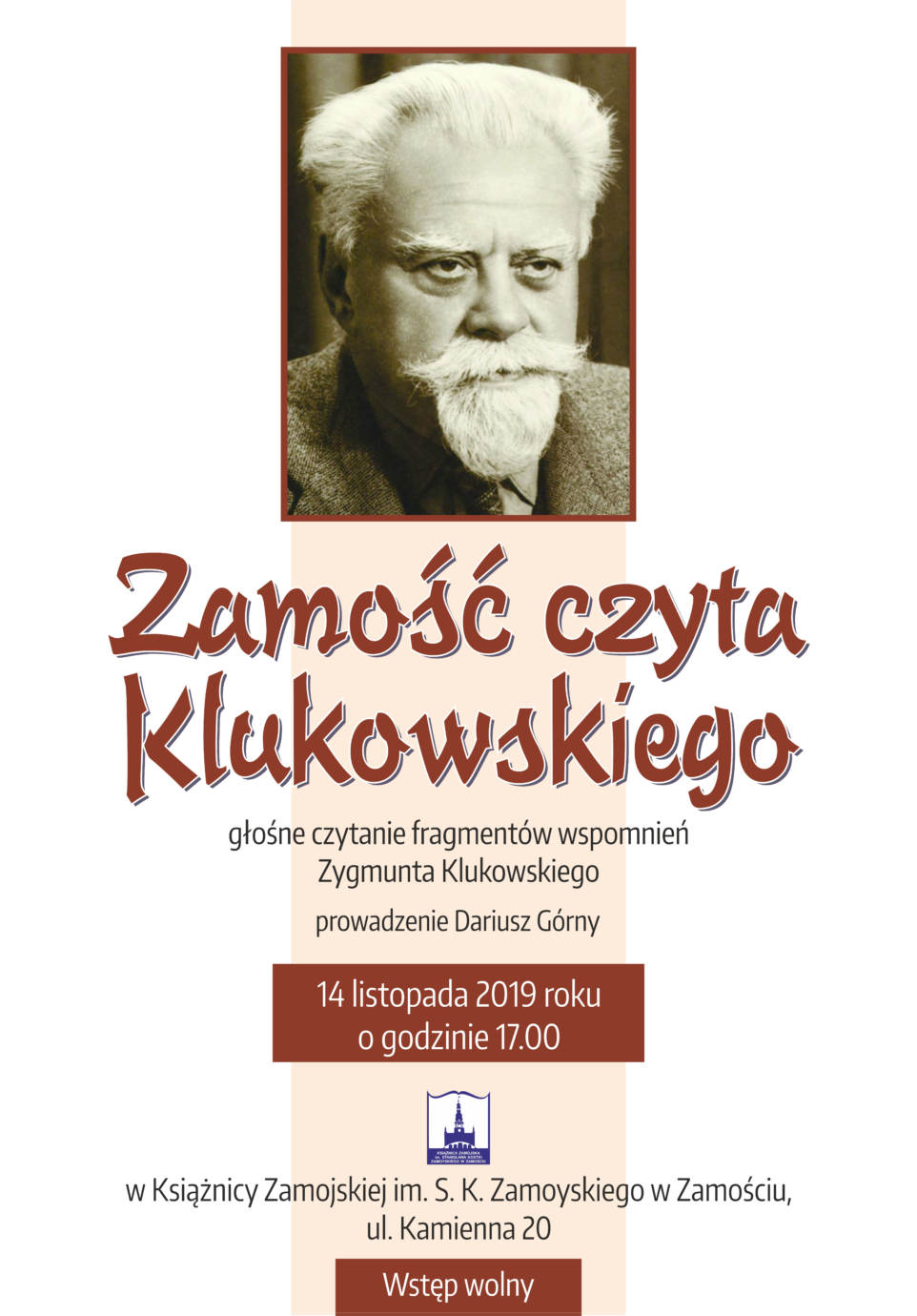 klukowski plakat Zamość czyta Klukowskiego