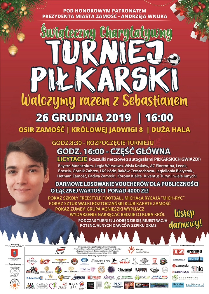 plakat 26 12 2019 r 2 O godzinie 16:00 nastąpi licytacja gadżetów i koszulek z podpisami znanych piłkarzy i klubów.