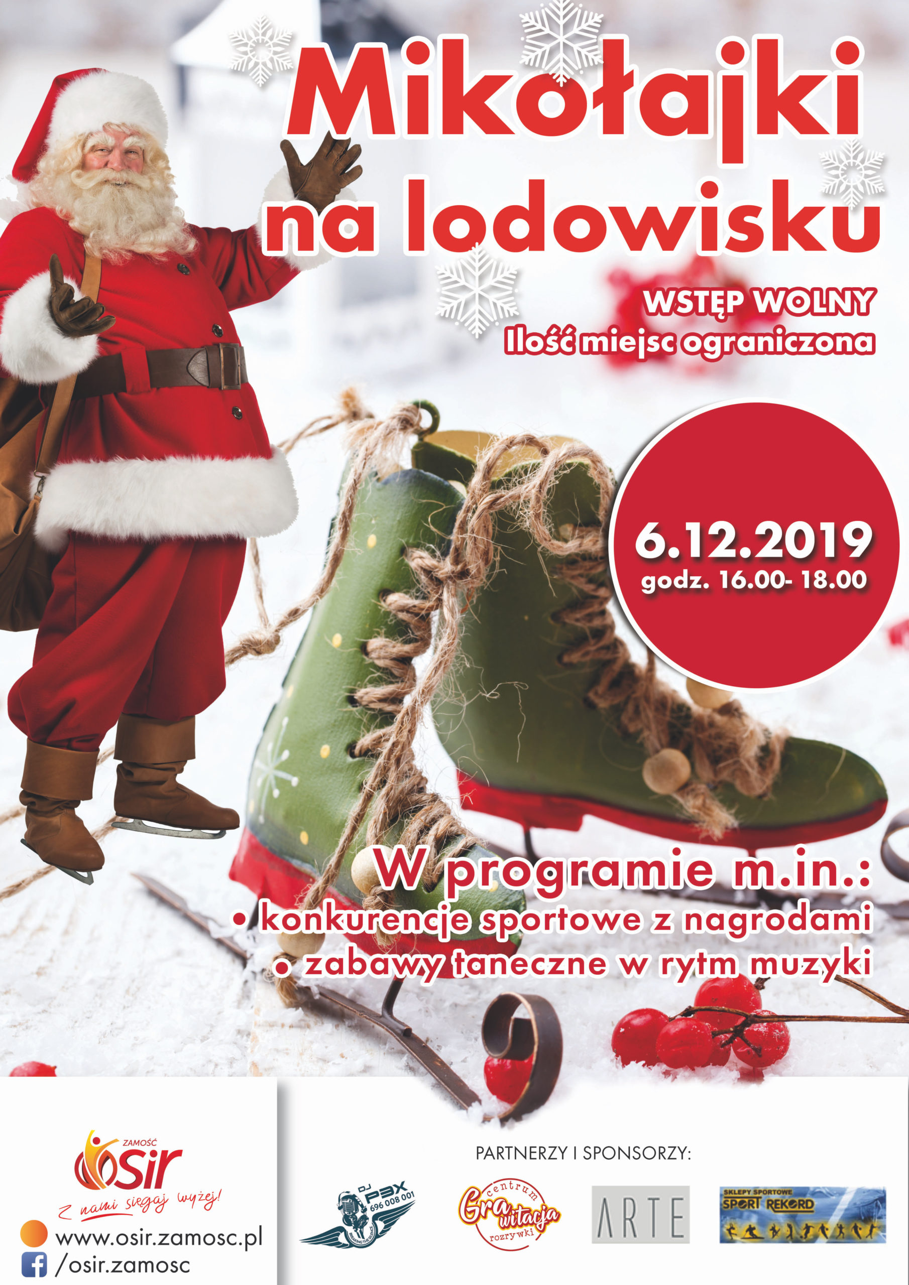 plakat lodowisko scaled Zamość: Darmowe ślizganie w rytmie muzyki