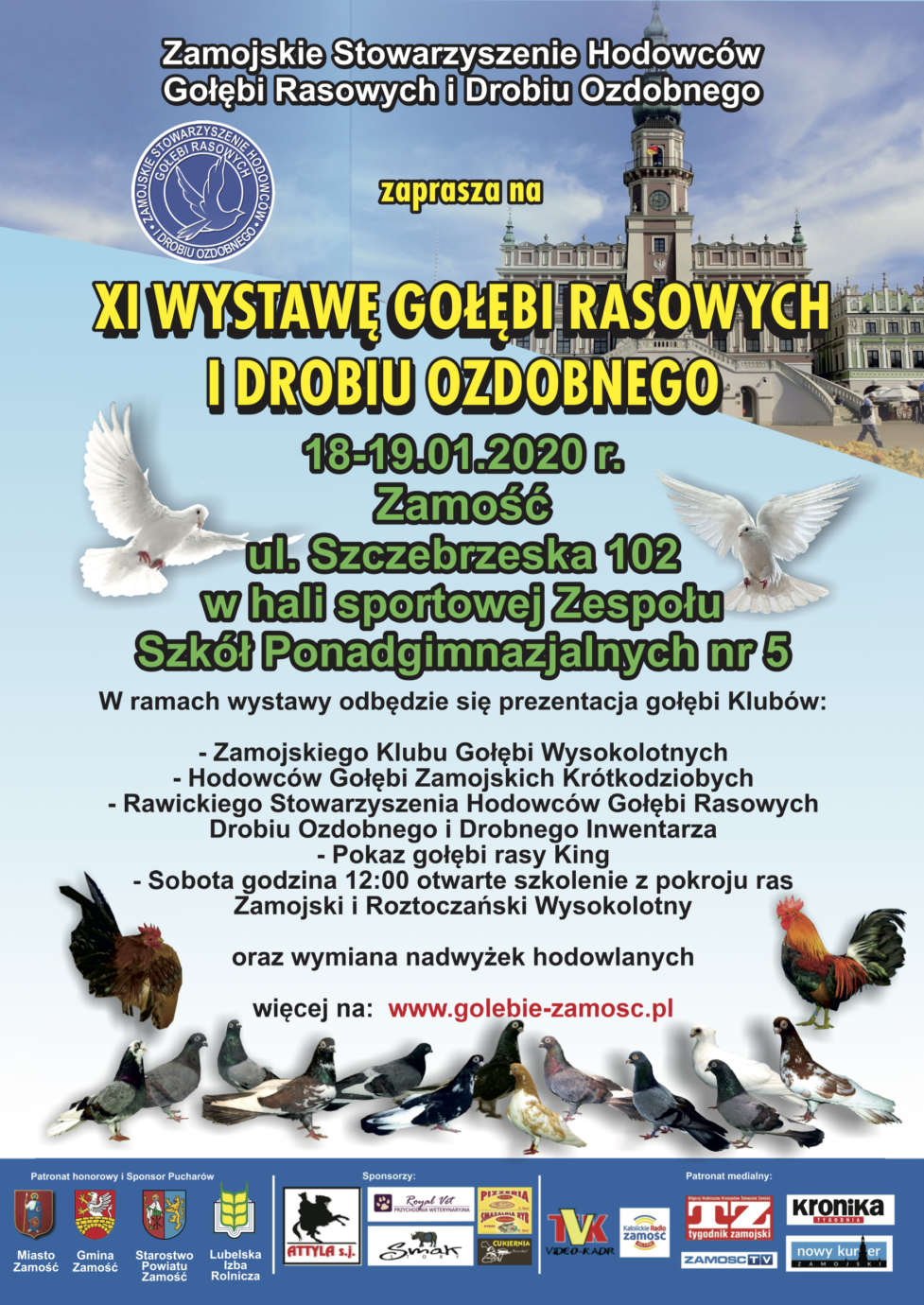 wasil plakat golebie Zamość: Przed nami XI Wystawa Gołębi Rasowych i Drobiu Ozdobnego