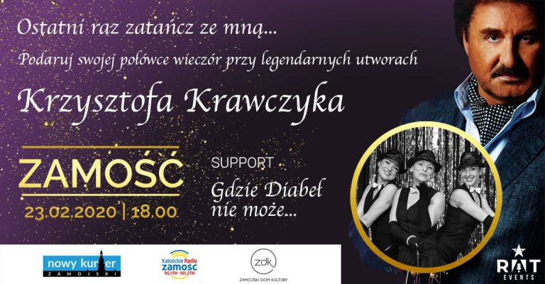 Wyjątkowe muzyczne wydarzenie w Zamościu! Koncert Krzysztofa Krawczyka.