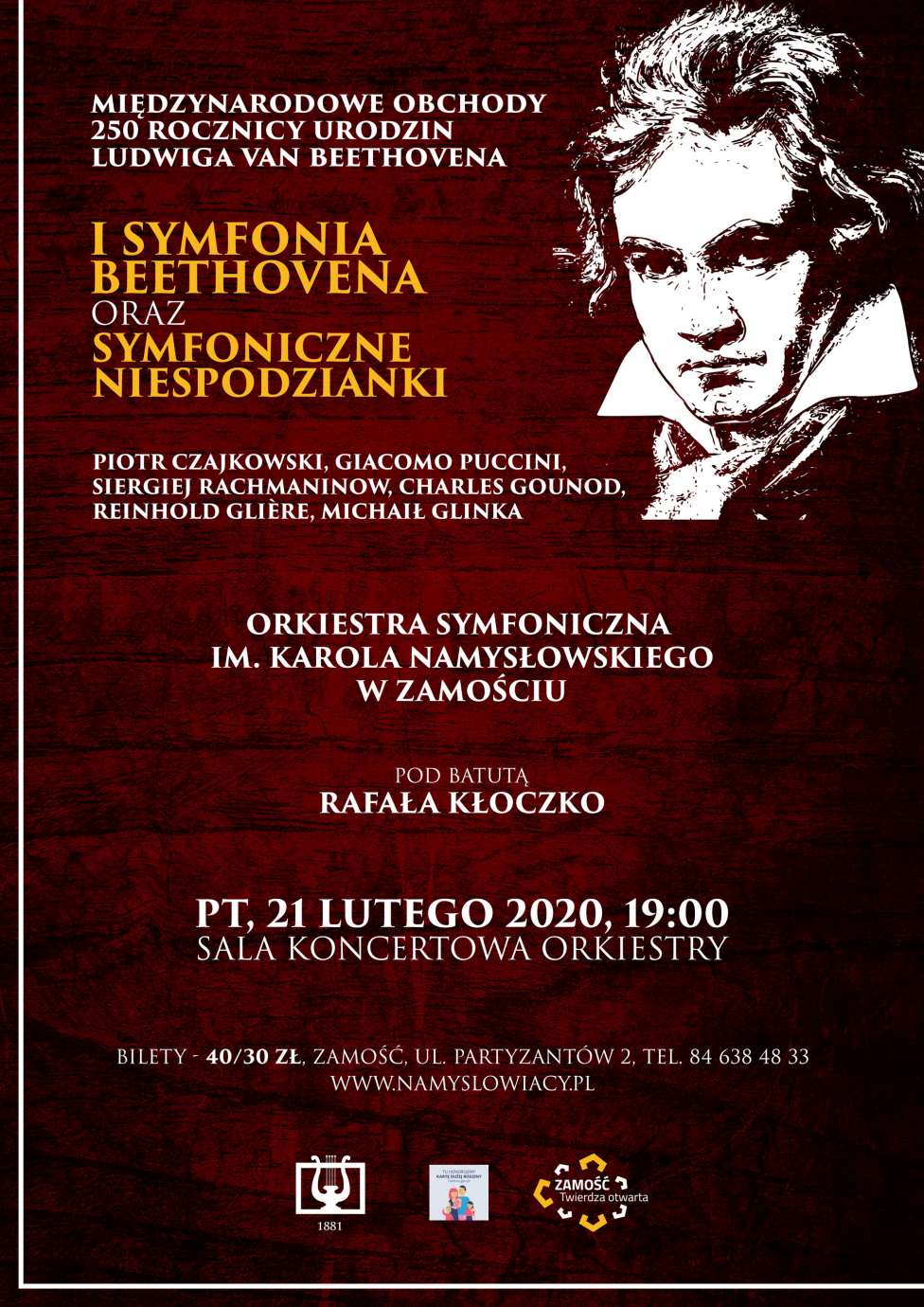 beethoven plakat Zamość: „I Symfonia Beethovena i Symfoniczne Niespodzianki”