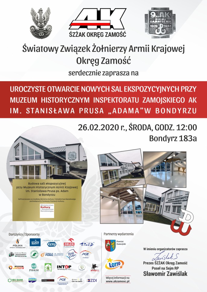 otwarcie sal muzeum plakat Zakończenie rozbudowy Muzeum w Bondyrzu