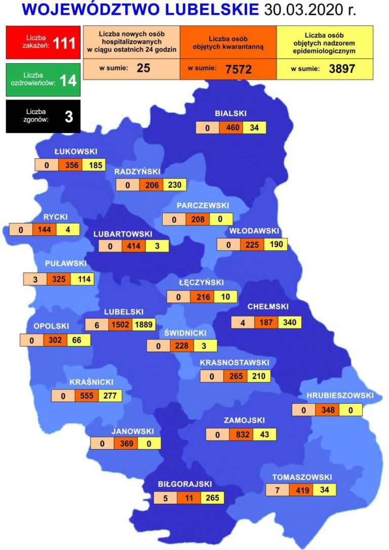 Koronawirus na Lubelszczyźnie. [AKTUALNE DANE – 30 marca 2020r.]