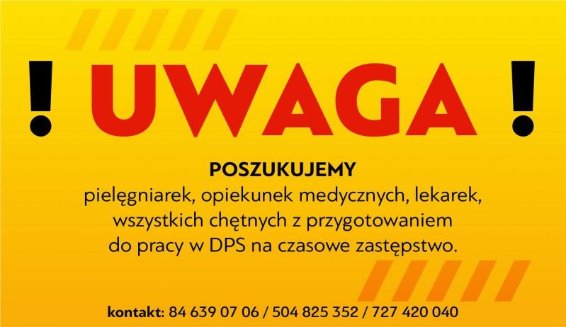 dps Zamość: Nadal poszukiwani chętni do pracy w DPS-ie. Przejdą testy na koronawirusa