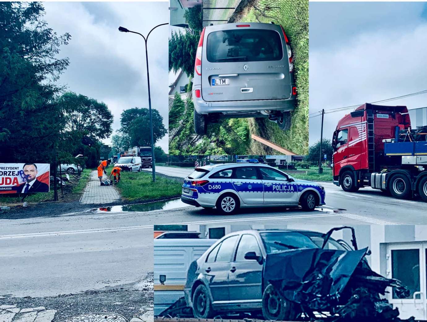 1s34 Zderzenie Volkswagena z Renault zablokowało skrzyżowanie w Kalinowicach (ZDJĘCIA)