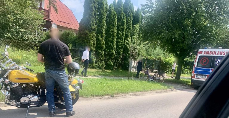 Z ostatniej chwili: Potrącenie rowerzystki przez motocyklistę (zdjęcia)