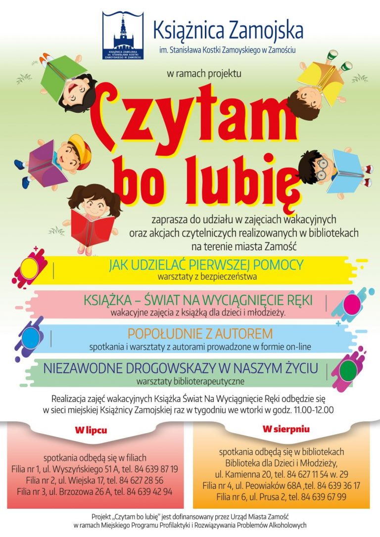 ZAMOŚĆ: Czytam, bo lubię – oferta dla dzieci i młodzieży