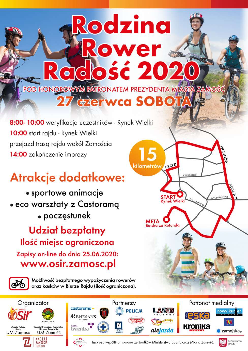 rodzina radosc rower 2020 v6 02 Zamościanie na rowery! OSIR zaprasza na rajd „Rodzina, Rower, Radość”