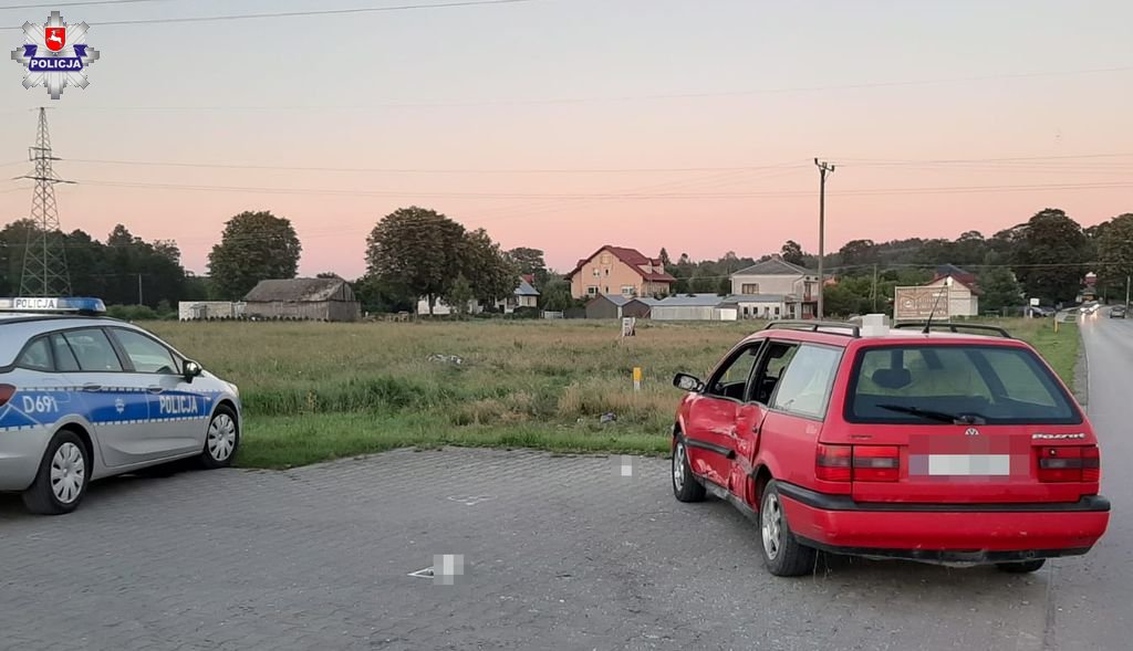 68 170568 Poważny wypadek. Ranny motocyklista trafił do szpitala