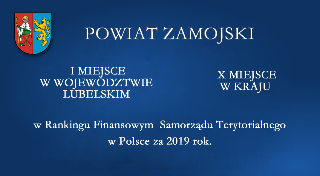 937b Powiat Zamojski góruje w Rankingu Finansowym Samorządu Terytorialnego w Polsce za 2019 rok.