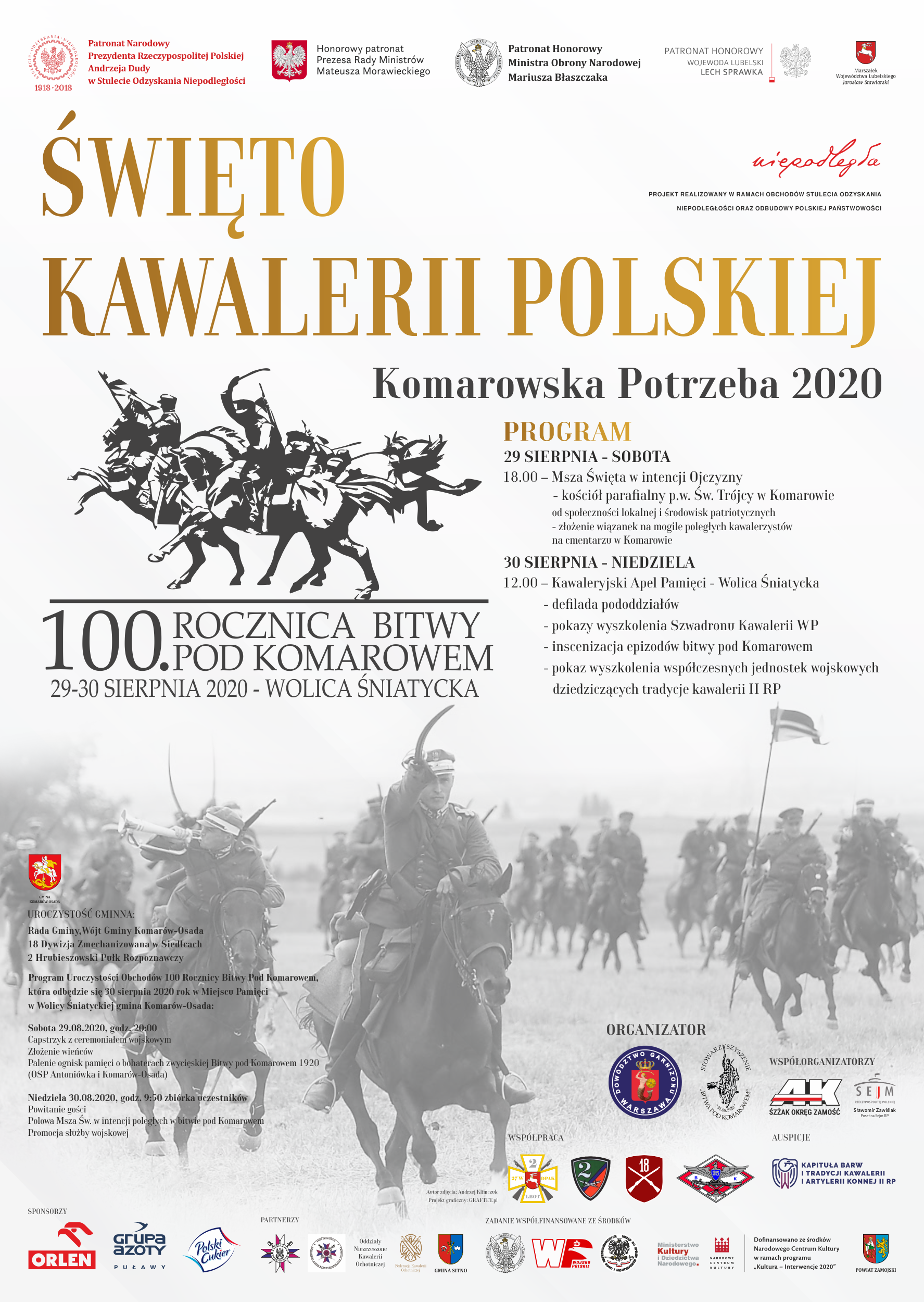 komarow 2020 plakat facebook ost Wyjątkowe obchody 100. rocznicy zwycięskiej Bitwy pod Komarowem