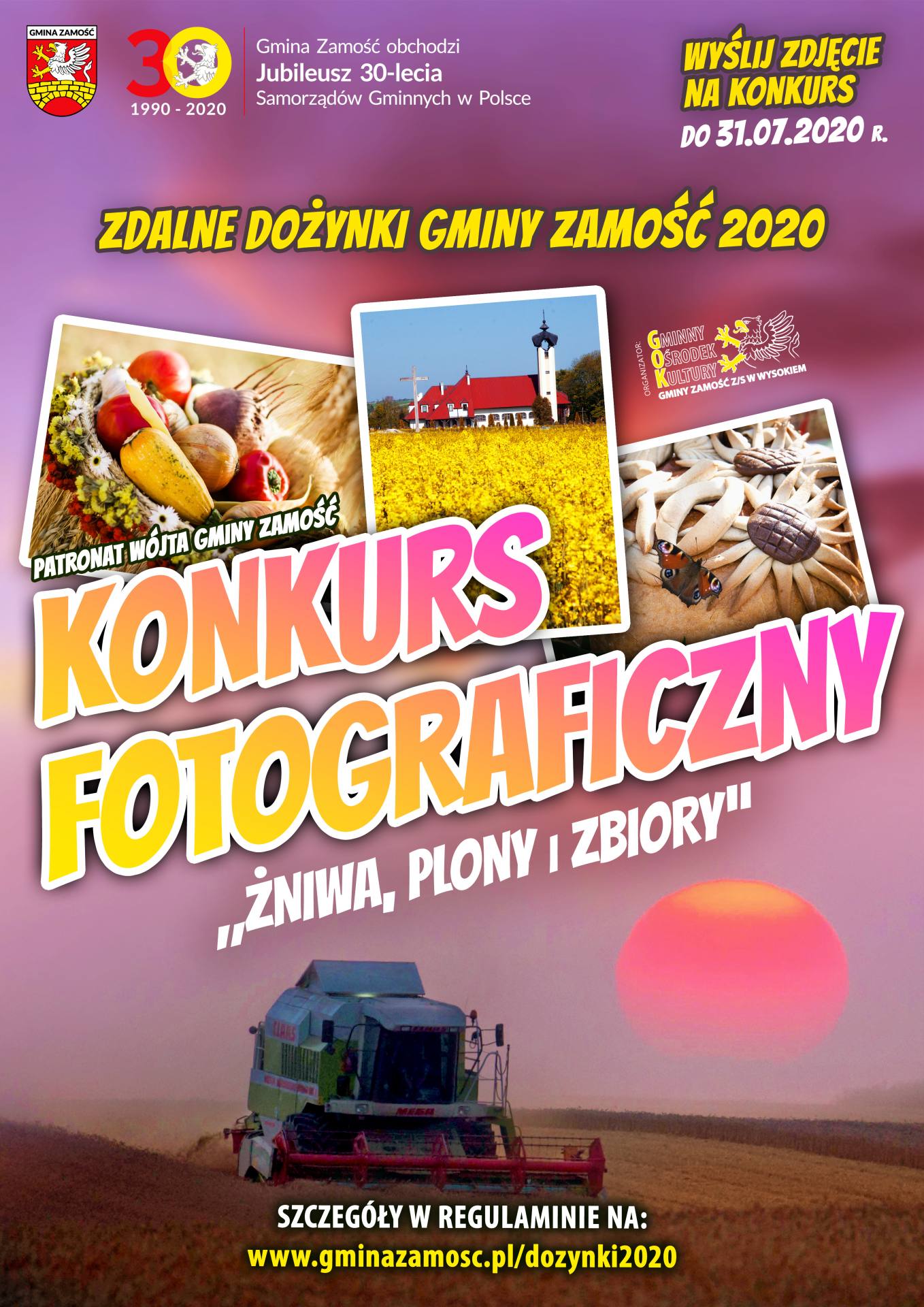 plakat konkursu foto 2020 dla mieszkaac284cac2b3w gminy zamoac29bac287 Dożynkowy Foto-Konkurs w Gminie Zamość. Pula nagród 2000 zł