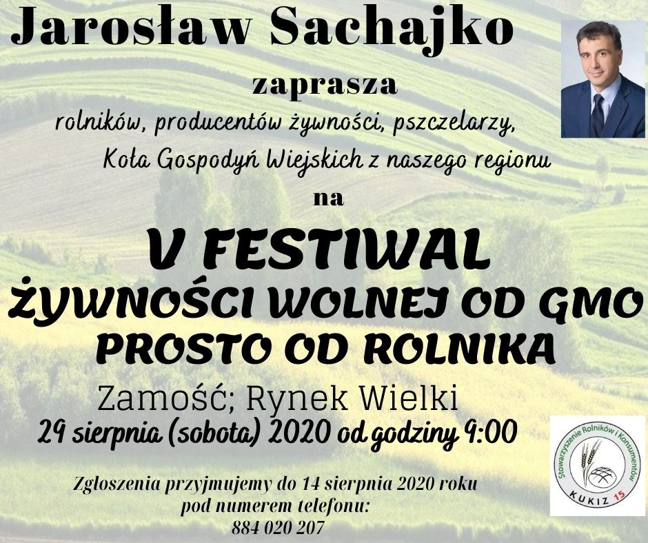 plakat V Festiwal Żywności Wolnej od GMO Prosto od Rolnika