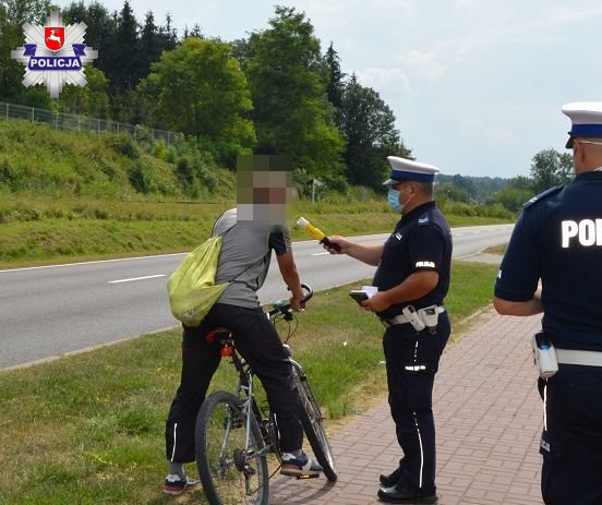 Policjanci z Zamościa zatrzymali pijanego rowerzystę