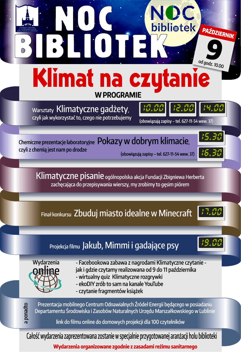 plakat 06 Noc Bibliotek w Książnicy Zamojskiej [PROGRAM]