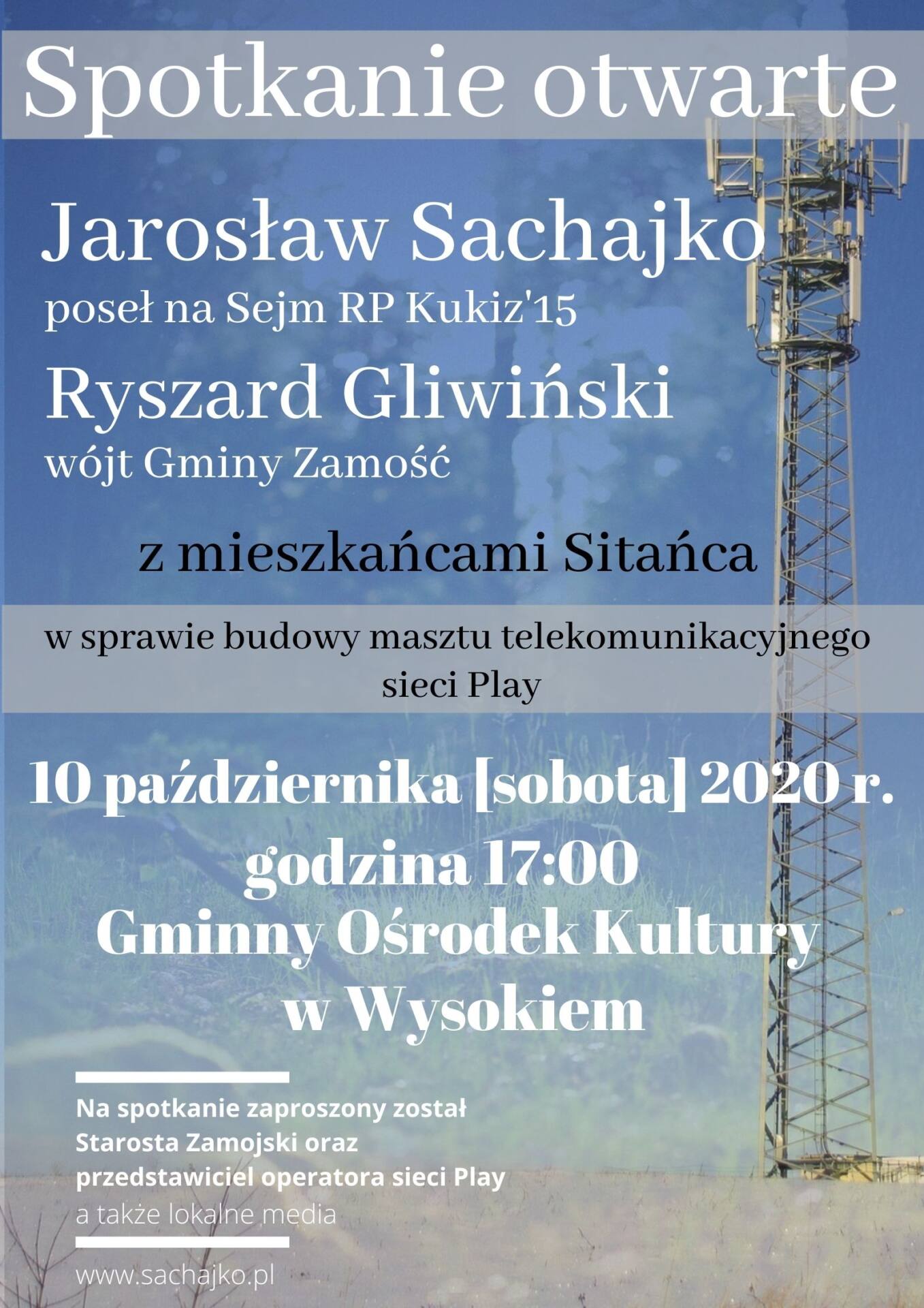 spotkanie otwarte sitaniec Już dzisiaj spotkanie w sprawie budowy kontrowersyjnego masztu telekomunikacyjnego