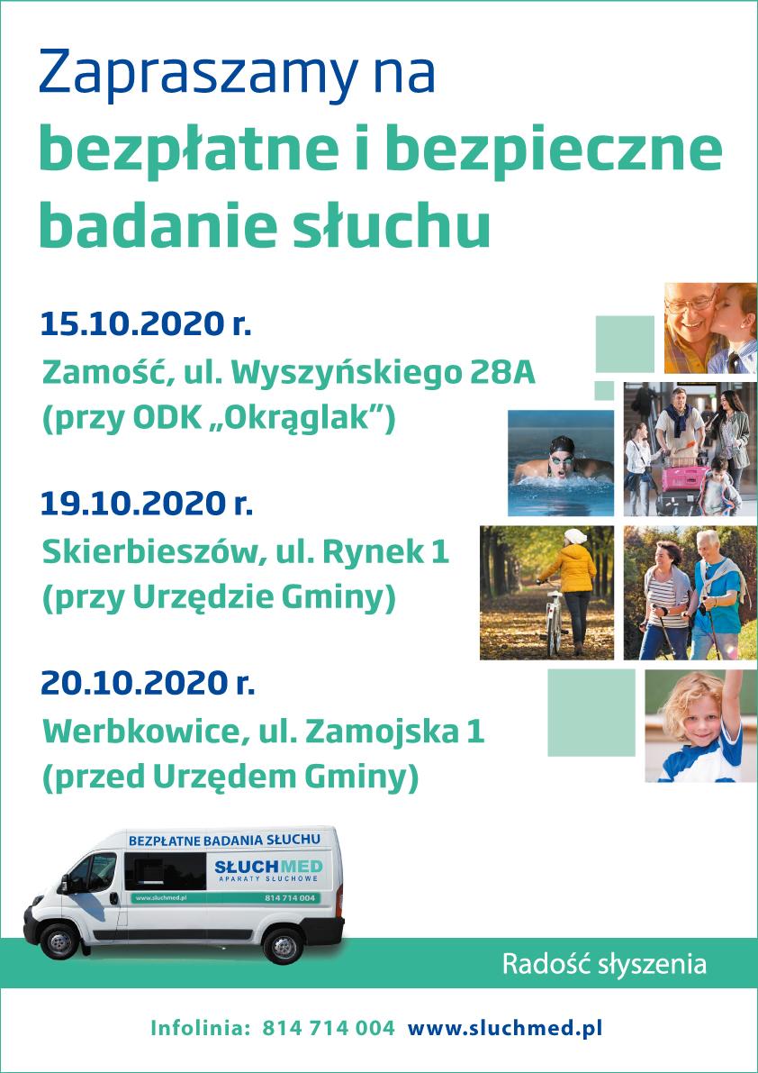 zamosc werbkowice skierbieszow pazdziernik 2020 bus a4 z grafikami i z dodatkowa linia Specjaliści od słuchu przyjadą do Zamościa, Skierbieszowa i Werbkowic. Zobacz film