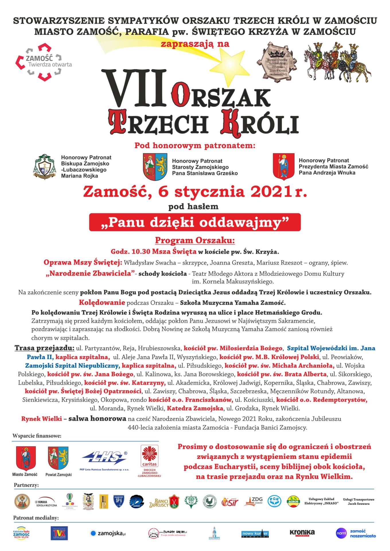 plakat orszak 2021 2 Orszak Trzech Króli w Zamościu. Sprawdź trasę i utrudnienia [MAPKA]