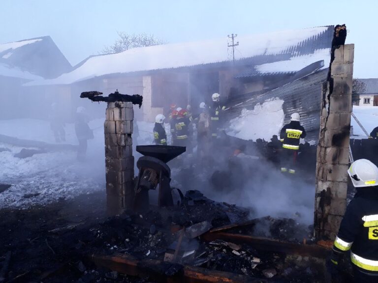 Gm. Adamów: Pożar strawił garaż wraz z wyposażeniem
