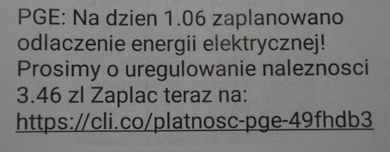 Oszukana na niedopłatę do prądu