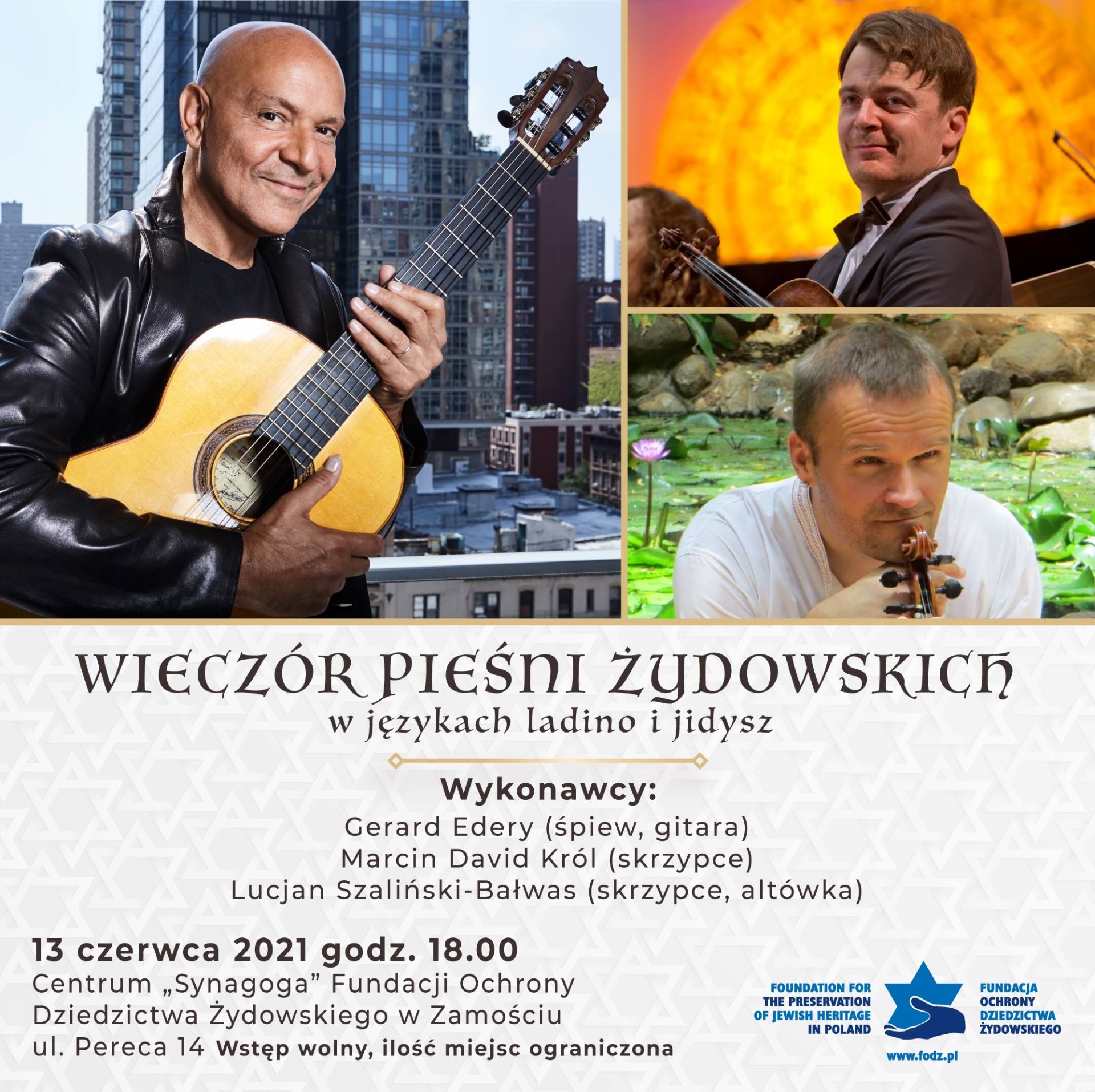 plakat jpg ZAMOŚĆ: Wieczór pieśni żydowskich w językach ladino i jidysz.