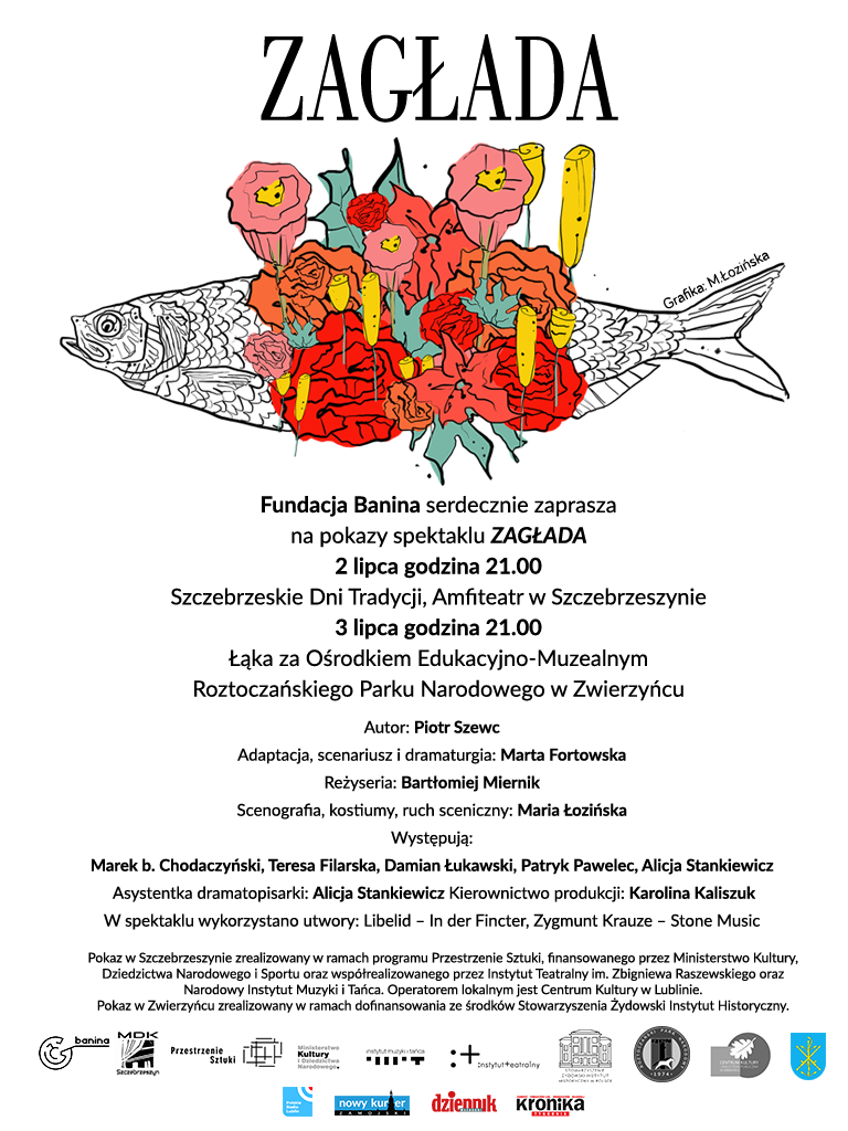 plakat spektakl zaglada fundacja banina Pokazy spektaklu "Zagłada" - zaproszenie
