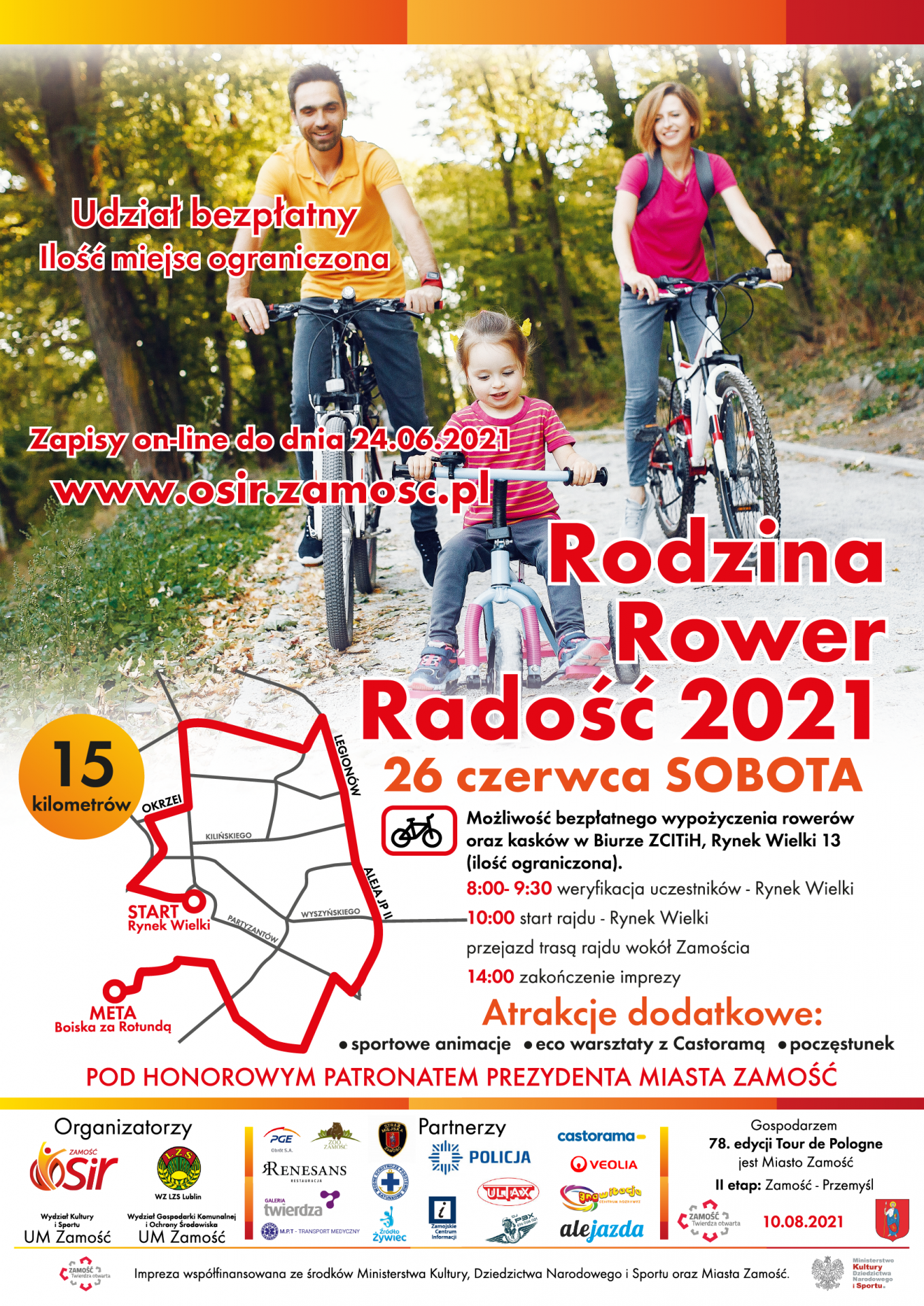 rajd rowerowy rodzina rower radosc OSiR zaprasza na rodzinny wypad rowerowy