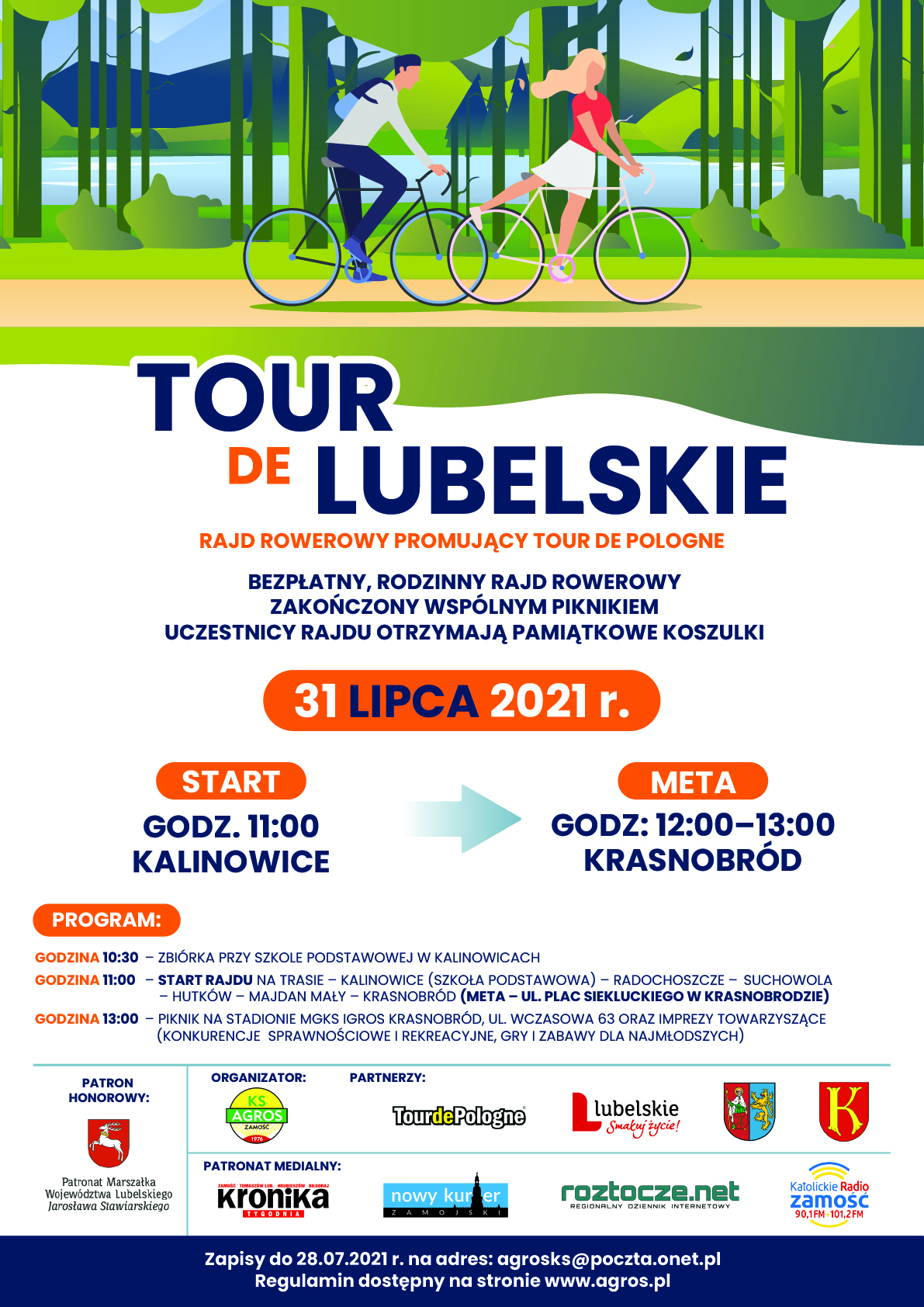 plakat tour de lubelskie1 1 Zaproszenie na Rajd rowerowy „Tour de Lubelskie”