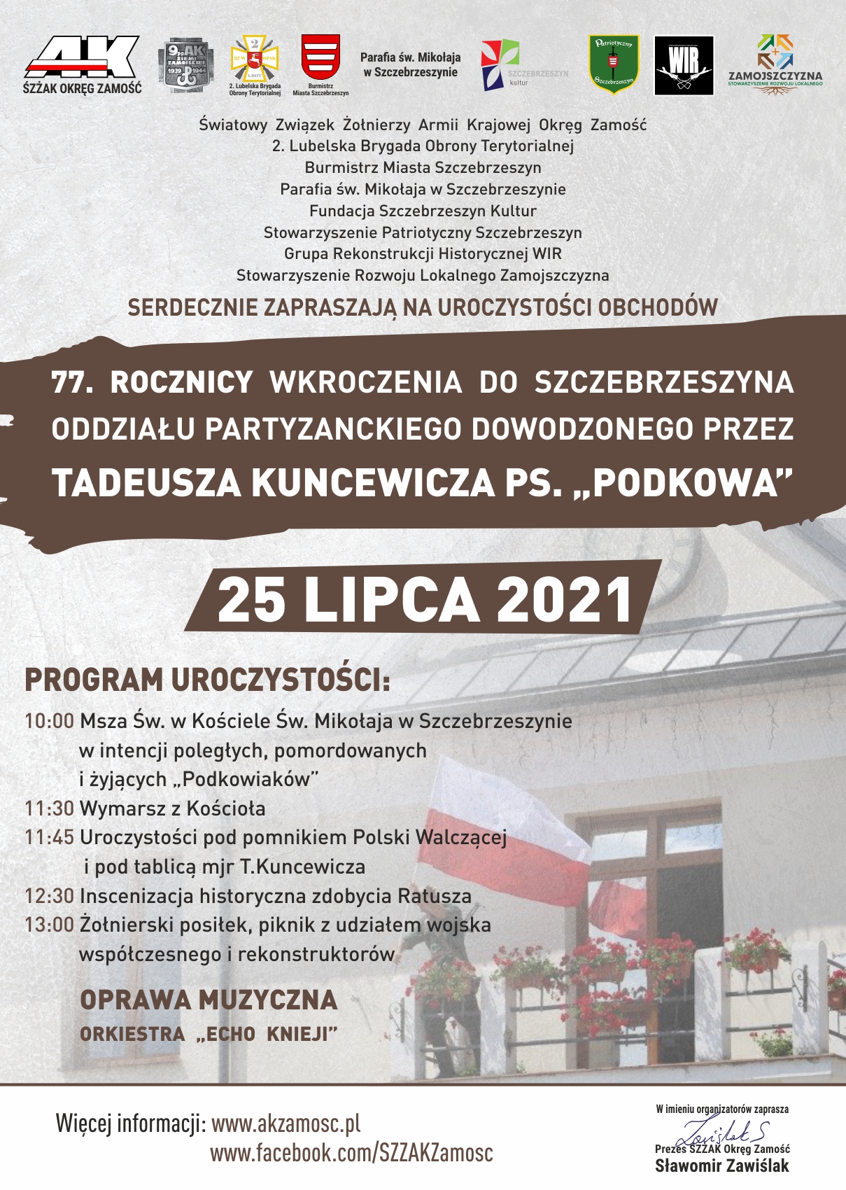 podkowa 2021 3c www Obchody 77. rocznicy wkroczenia do Szczebrzeszyna Oddziału AK dowodzonego przez Tadeusza Kuncewicza ps. „Podkowa”