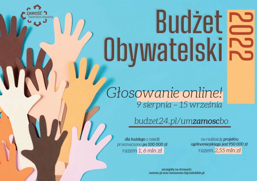 6539b ZAMOŚĆ: Zmień swoje osiedle, zmień swoje miasto! Ruszyło głosowanie w Budżecie Obywatelskim 2022