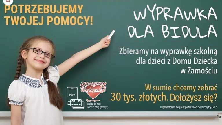 Wyprawka dla Bidula. Zbiórka dla Domu Dziecka w Zamościu.