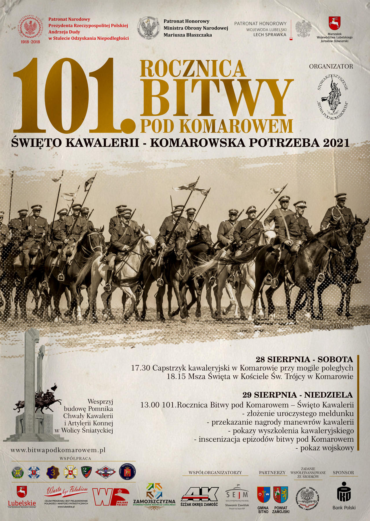 komarow 2021 plakat ost Zbliża się 101. rocznica Bitwy pod Komarowem. Jak postepują prace przy budowie pomnika bitwy?