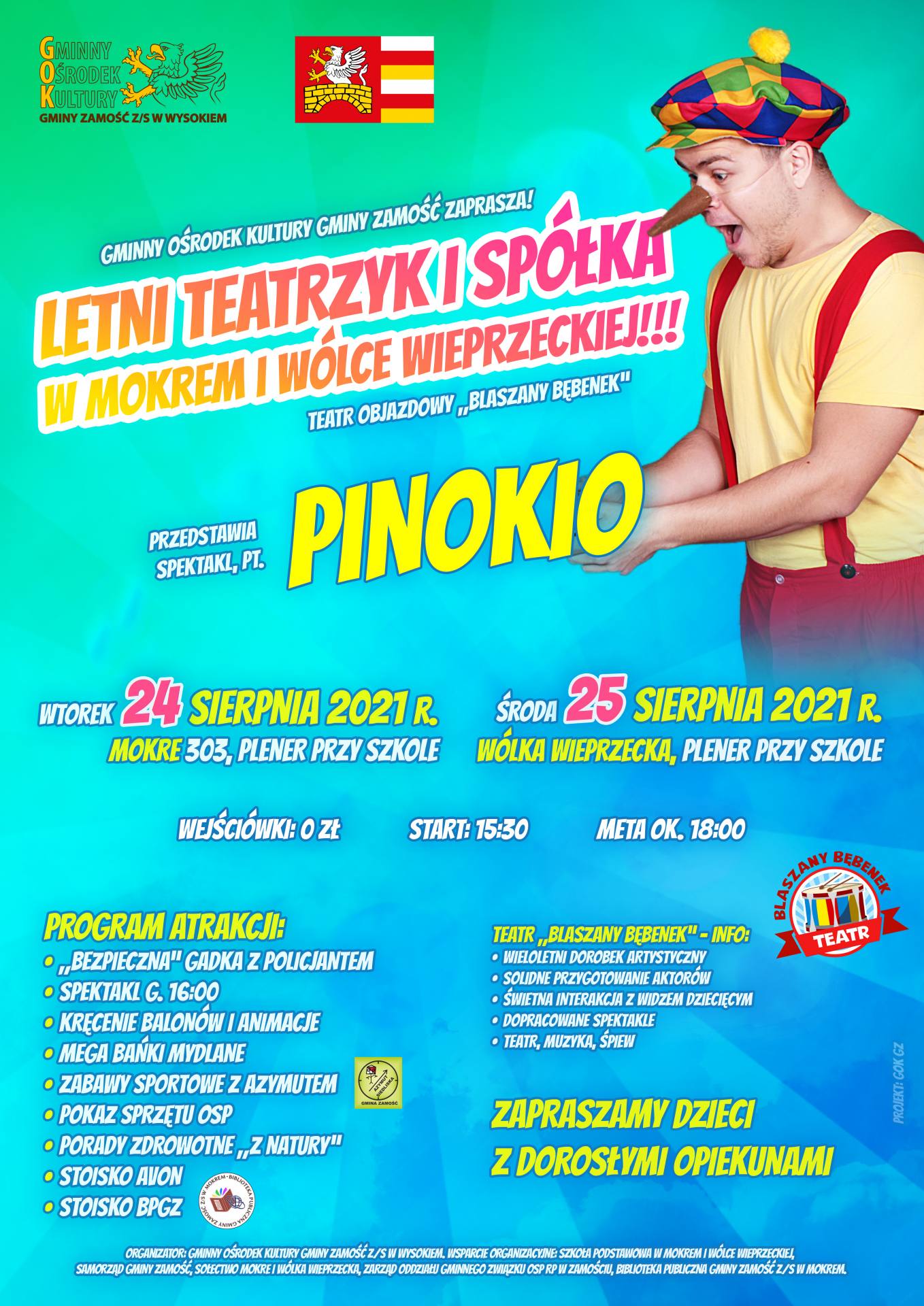 pinokio plakat wspolny 24 25sie21 GM. ZAMOŚĆ: 