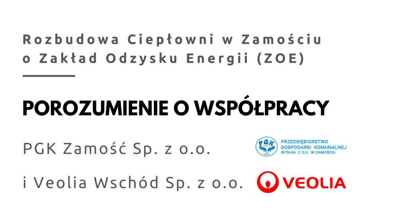 PGK oraz Veolia Wschód podpisały list intencyjny ws. rozbudowy ciepłowni w Zamościu