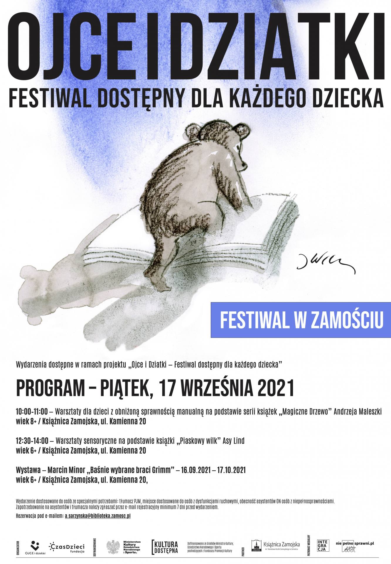 afisz zamosc 2021 Międzypokoleniowy Festiwal Literatury Dziecięcej Ojce i Dziatki w Zamościu