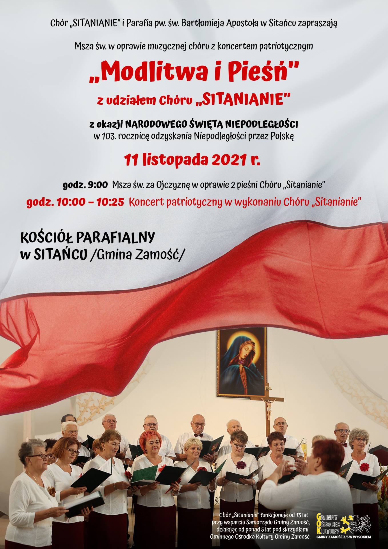 GM. ZAMOŚĆ: Wydarzenia kulturalne z okazji 103. rocznicy odzyskania niepodległości. 2 11list21 sitaniec GM. ZAMOŚĆ: Wydarzenia kulturalne z okazji 103. rocznicy odzyskania niepodległości.