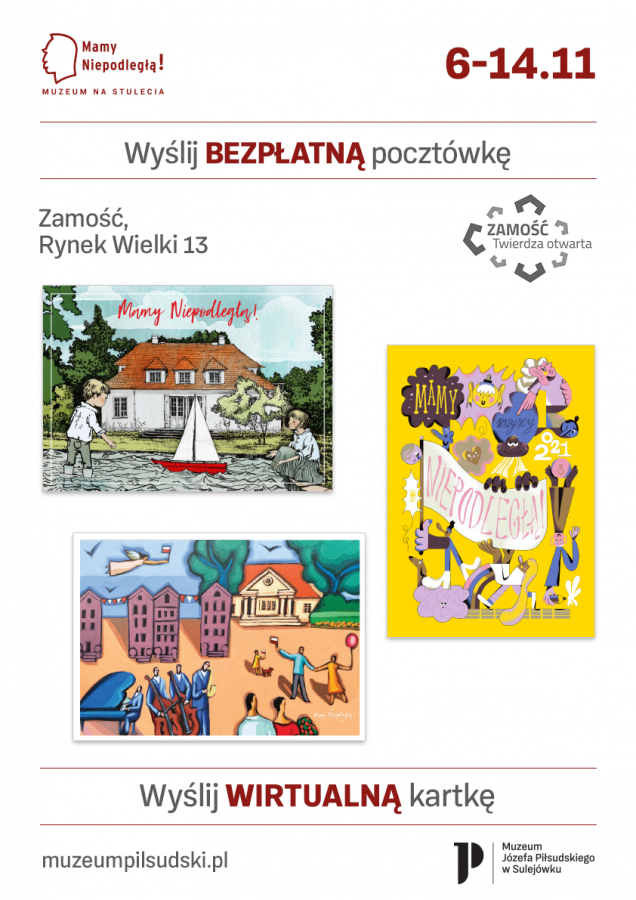 6665b ZAMOŚĆ: Rusza akcja "Mamy Niepodległą!". Wyślij bezpłatną pocztówkę do bliskich!