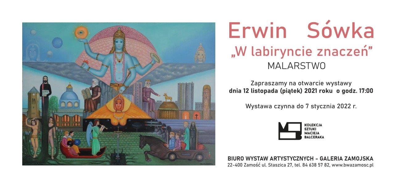 zaproszenie sowka ZAMOŚĆ: Otwarcie wystawy malarstwa Erwina Sówki 